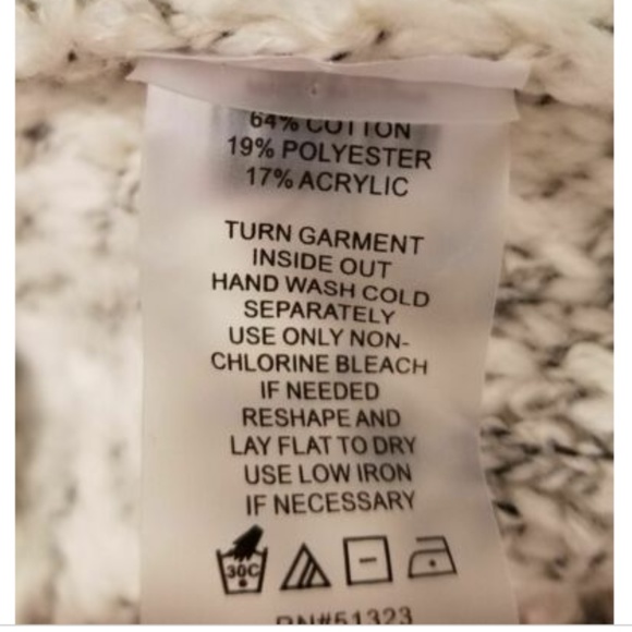 Vince Camuto Sweater Large knit gray white stripes - Picture 4 of 5